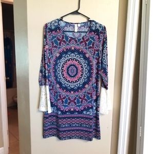 Boho flare sleeve dress